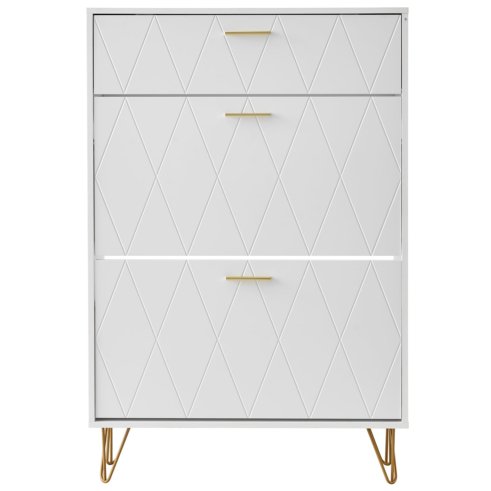 Shoe Cabinet With 3 Flip Drawers, Shoe Storage Cabinet For Entryway, Free Standing Shoe Storage Organizer For Heels, Boots, Slippers In Hallway, Living Room_voghion.com